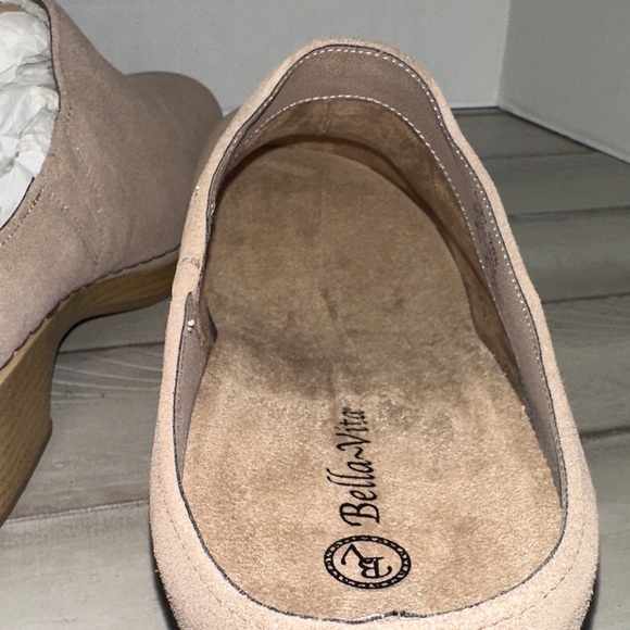 Bella Vita Beige Suede Slip-On Clogs - Picture 3 of 8